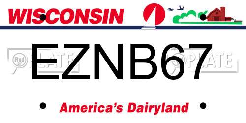 EZNB67 Wisconsin License Plate