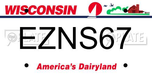 EZNS67 Wisconsin License Plate