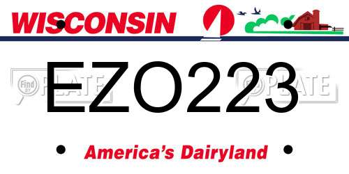 EZO223 Wisconsin License Plate