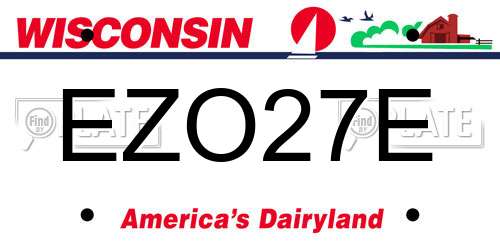 EZO27E Wisconsin License Plate