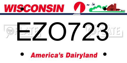 EZO723 Wisconsin License Plate