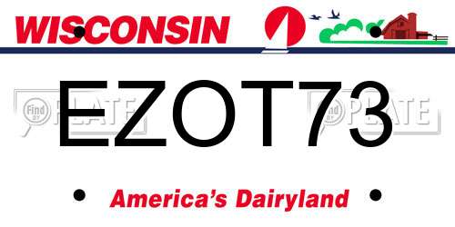 EZOT73 Wisconsin License Plate