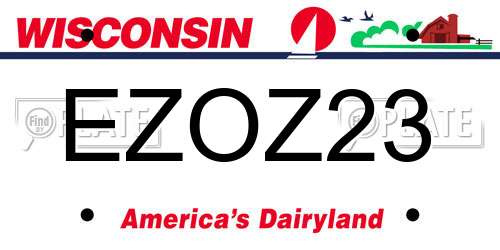 EZOZ23 Wisconsin License Plate