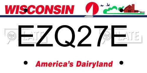 EZQ27E Wisconsin License Plate