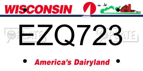 EZQ723 Wisconsin License Plate