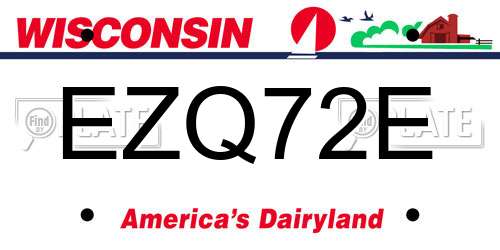 EZQ72E Wisconsin License Plate
