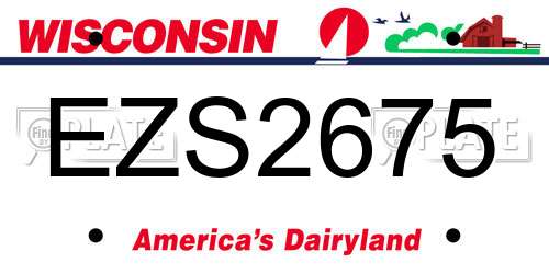EZS2675 Wisconsin License Plate