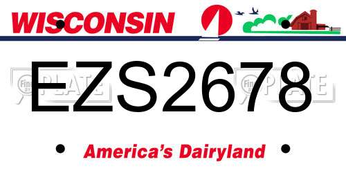 EZS2678 Wisconsin License Plate
