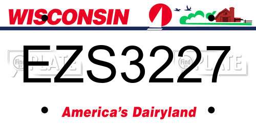 EZS3227 Wisconsin License Plate