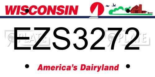 EZS3272 Wisconsin License Plate