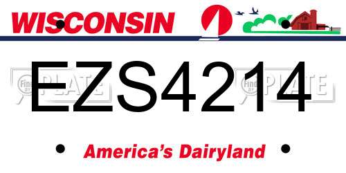 EZS4214 Wisconsin License Plate