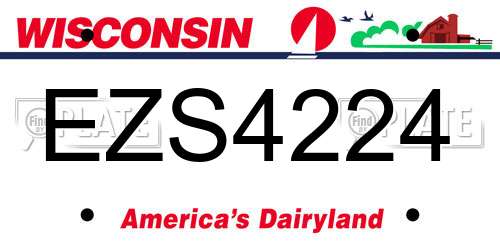 EZS4224 Wisconsin License Plate