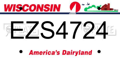 EZS4724 Wisconsin License Plate