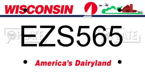 EZS565 Wisconsin License Plate