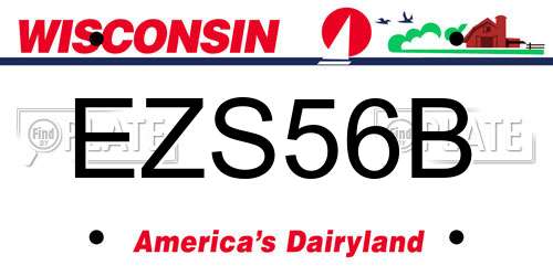 EZS56B Wisconsin License Plate