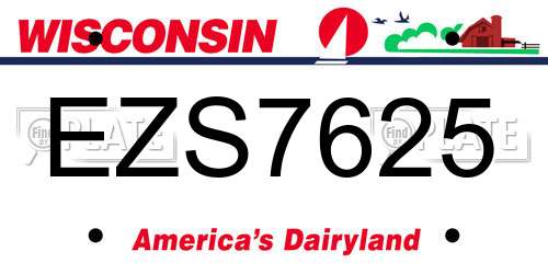 EZS7625 Wisconsin License Plate