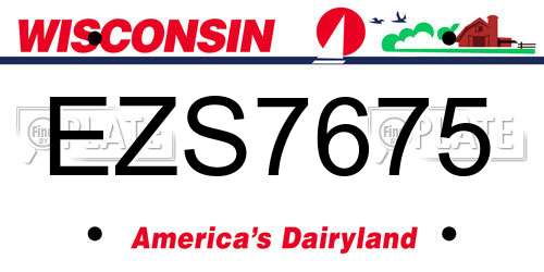 EZS7675 Wisconsin License Plate