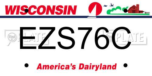 EZS76C Wisconsin License Plate