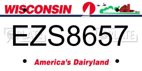EZS8657 Wisconsin License Plate