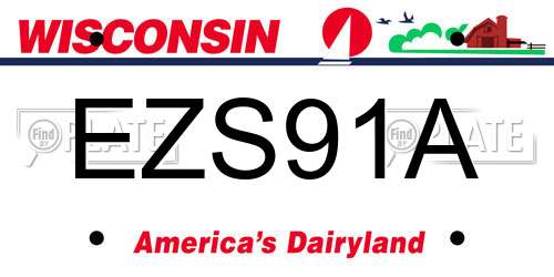 EZS91A Wisconsin License Plate