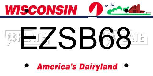 EZSB68 Wisconsin License Plate