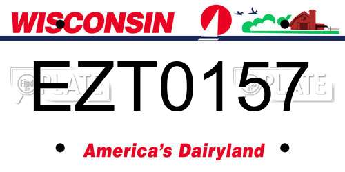 EZT0157 Wisconsin License Plate