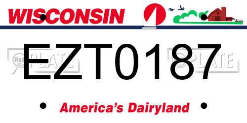 EZT0187 Wisconsin License Plate