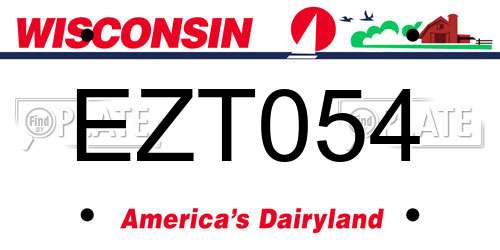 EZT054 Wisconsin License Plate