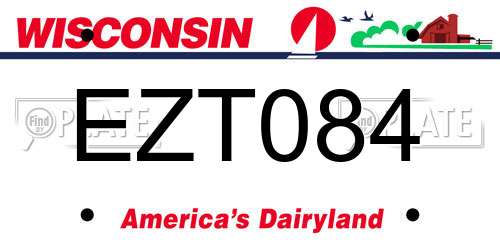 EZT084 Wisconsin License Plate