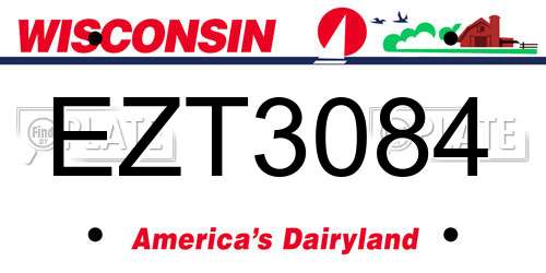 EZT3084 Wisconsin License Plate