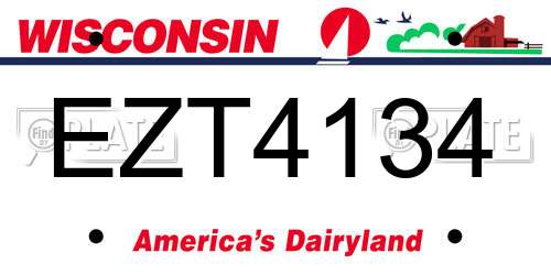 EZT4134 Wisconsin License Plate
