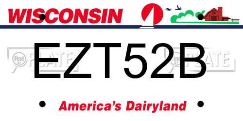EZT52B Wisconsin License Plate