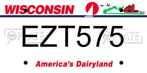 EZT575 Wisconsin License Plate