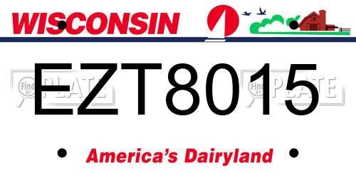 EZT8015 Wisconsin License Plate