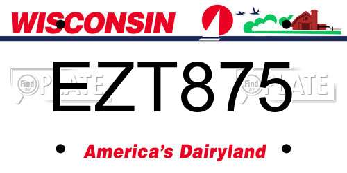 EZT875 Wisconsin License Plate