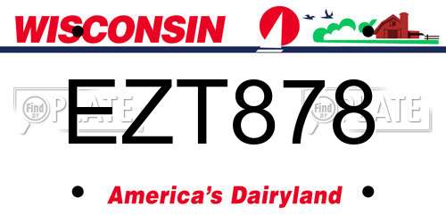 EZT878 Wisconsin License Plate
