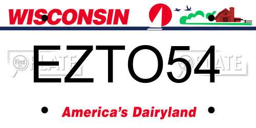 EZTO54 Wisconsin License Plate
