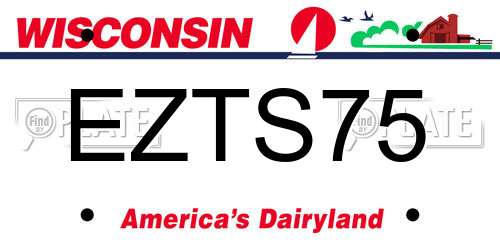 EZTS75 Wisconsin License Plate