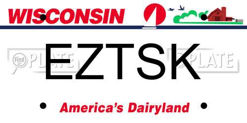 EZTSK Wisconsin License Plate