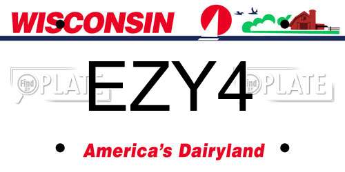 EZY4 Wisconsin License Plate