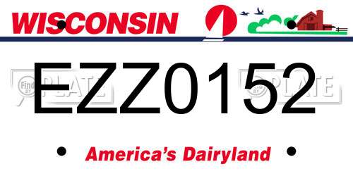 EZZ0152 Wisconsin License Plate