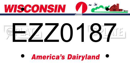 EZZ0187 Wisconsin License Plate