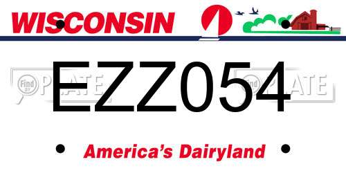 EZZ054 Wisconsin License Plate