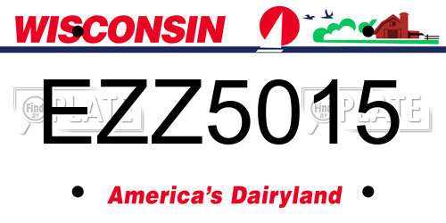 EZZ5015 Wisconsin License Plate