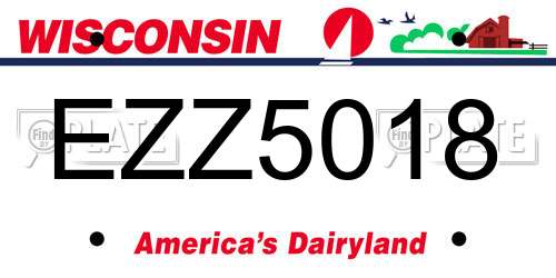 EZZ5018 Wisconsin License Plate