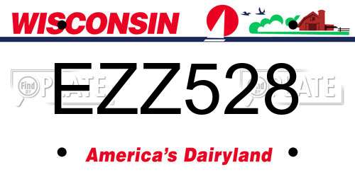 EZZ528 Wisconsin License Plate