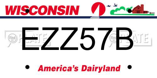 EZZ57B Wisconsin License Plate