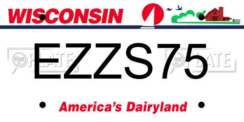 EZZS75 Wisconsin License Plate