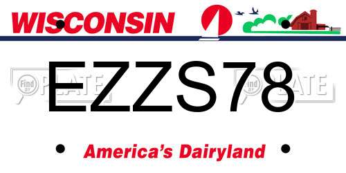 EZZS78 Wisconsin License Plate