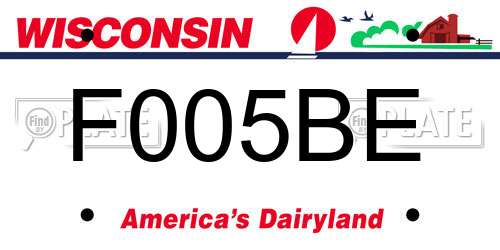F005BE Wisconsin License Plate